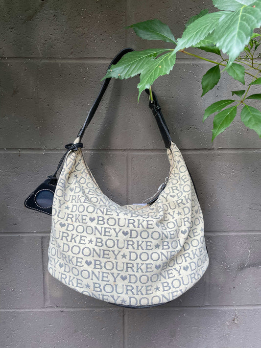 vintage 00s dooney & bourke canvas monogram shoulder bag