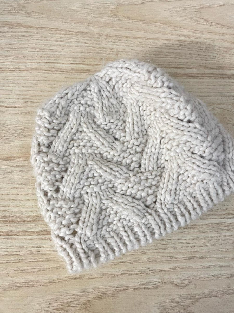 harlow cream soft knit toque - good market thrift store
