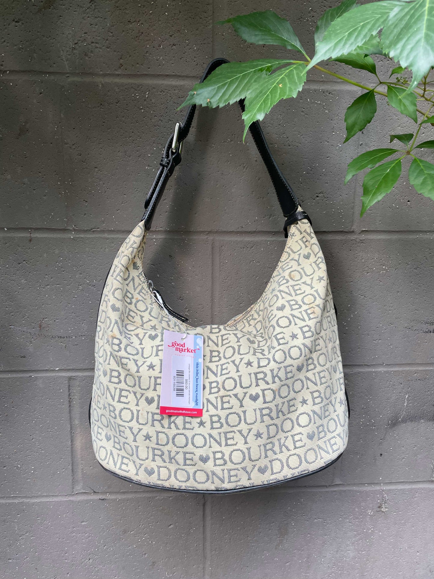 vintage 00s dooney & bourke canvas monogram shoulder bag