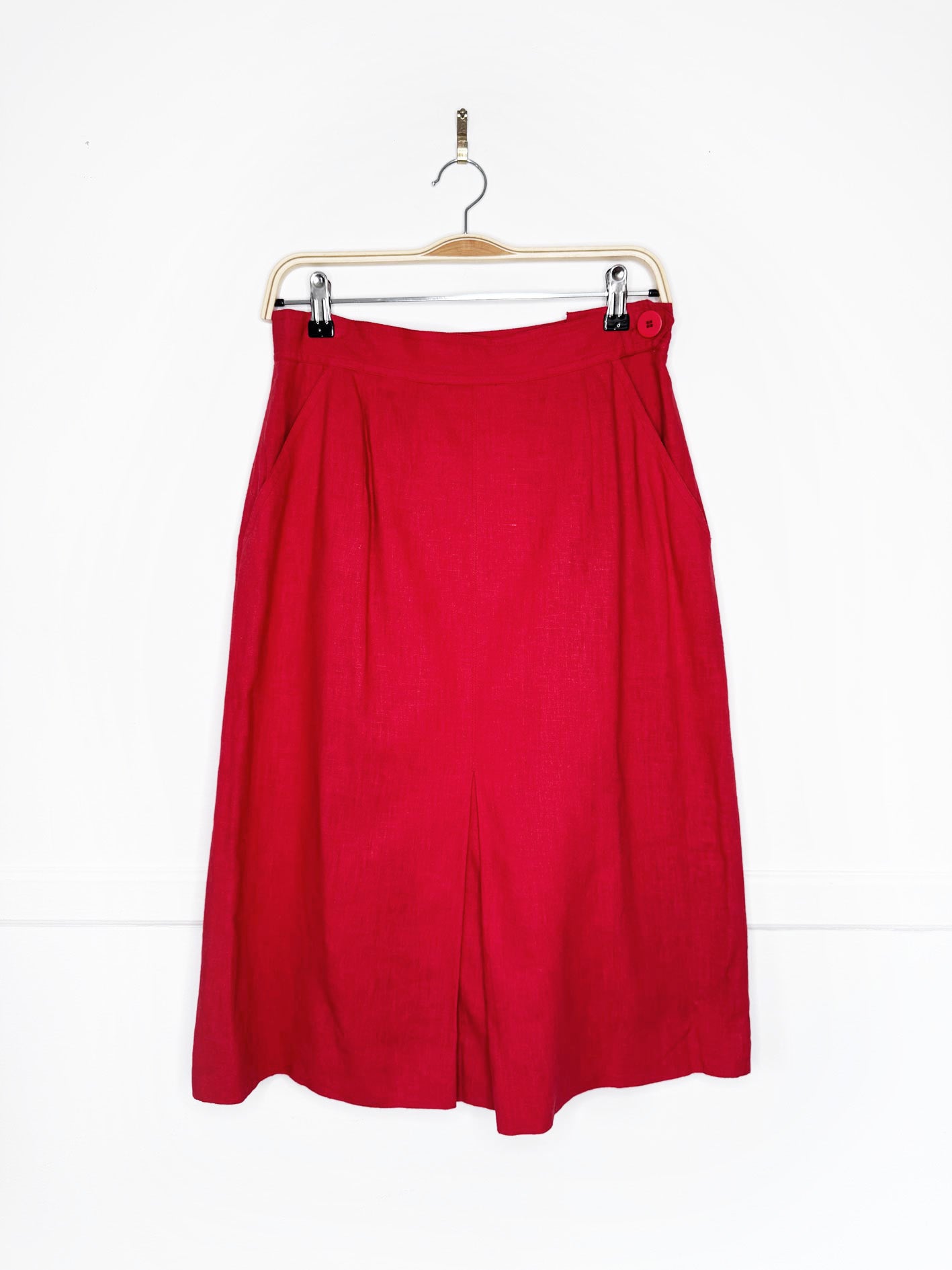vintage christian dior linen midi skirt | made in USA