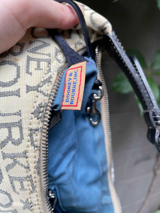 vintage 00s dooney & bourke canvas monogram shoulder bag