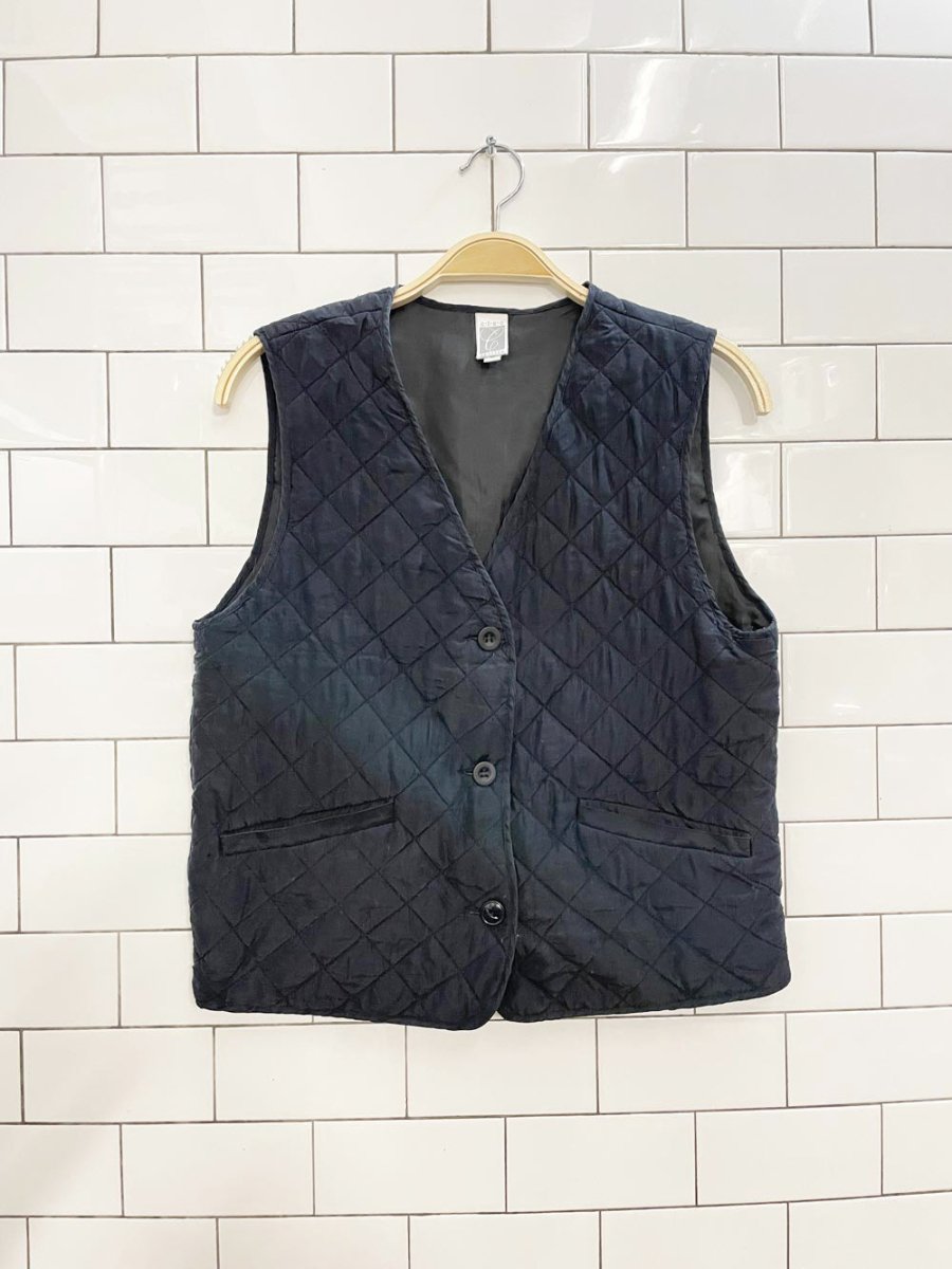 vintage 00s cleo quilted silk vest - good market thrift store