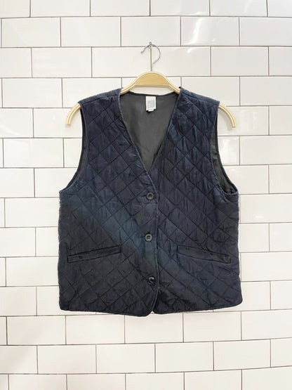 vintage 00s cleo quilted silk vest - good market thrift store