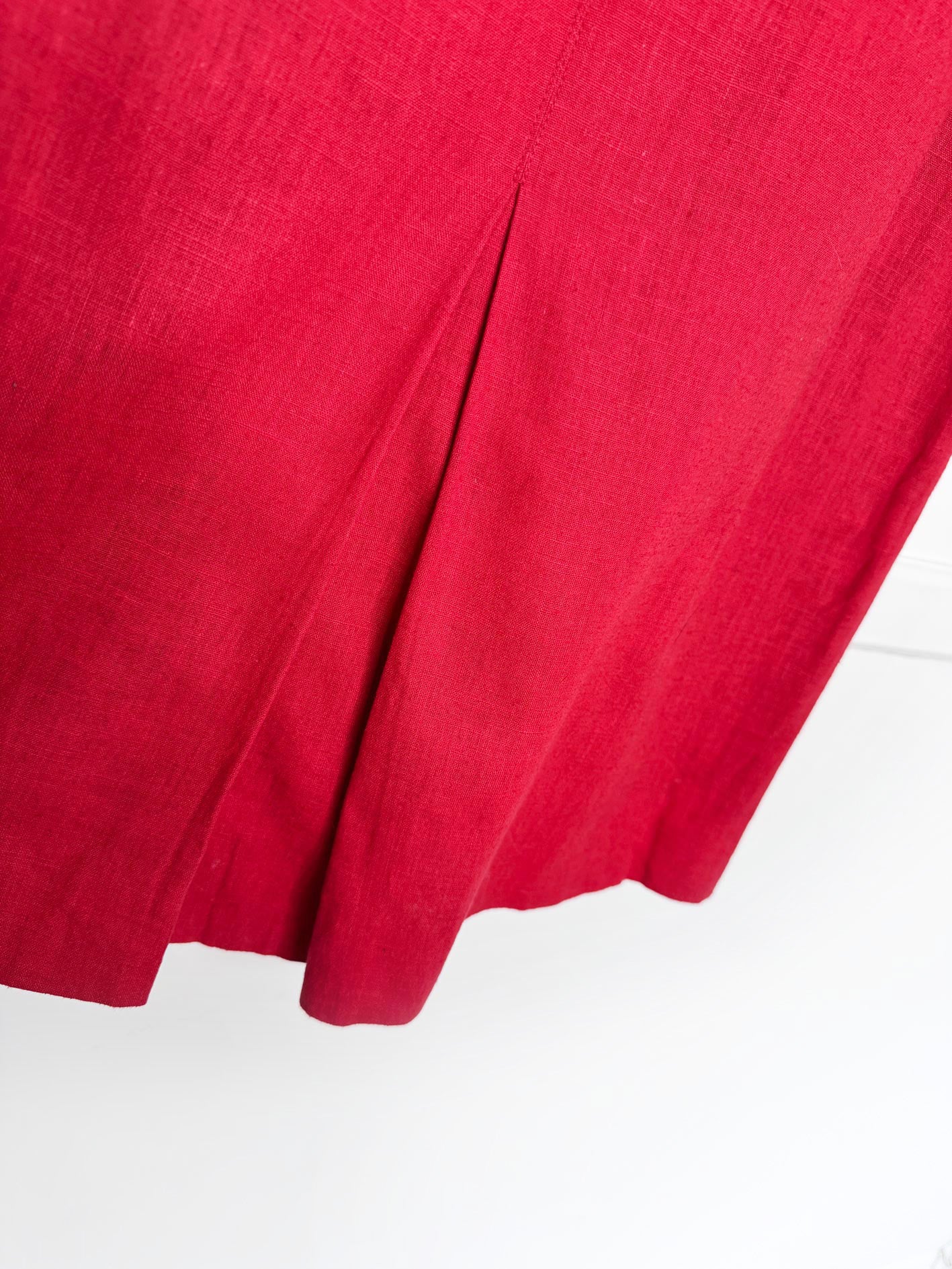 vintage christian dior linen midi skirt | made in USA