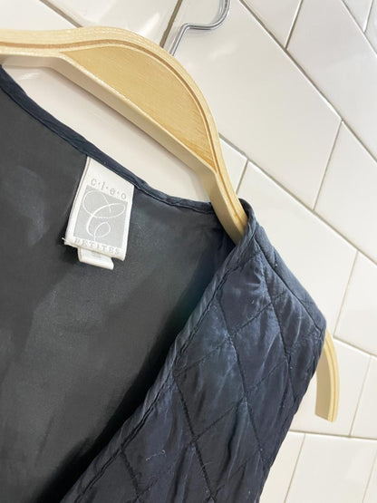 vintage 00s cleo quilted silk vest - good market thrift store