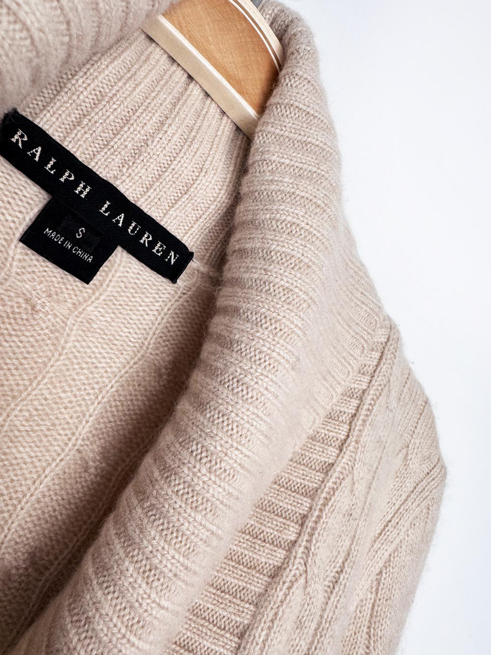ralph lauren cashmere cable knit shawl neck sweater | black label