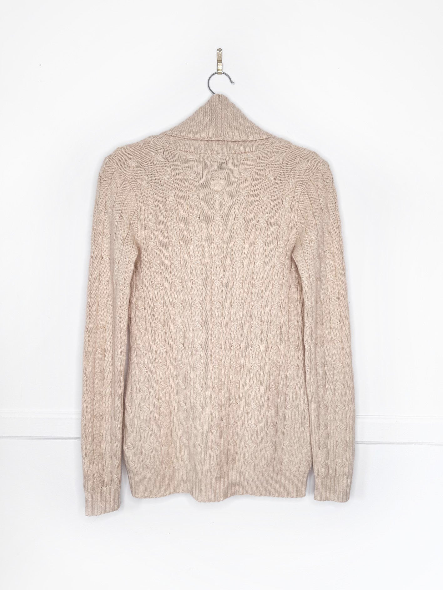 ralph lauren cashmere cable knit shawl neck sweater | black label