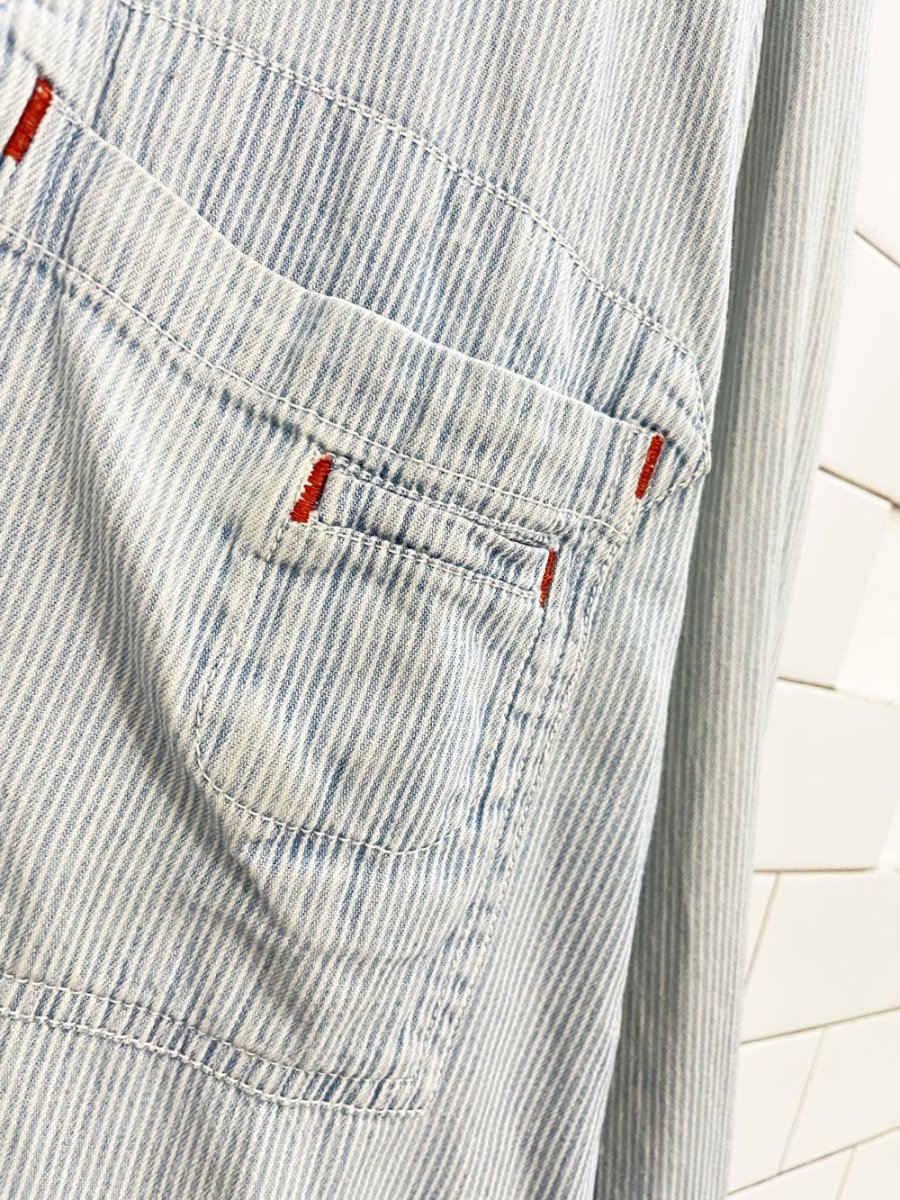 vintage 90s nevada striped denim zip jacket - good market thrift store