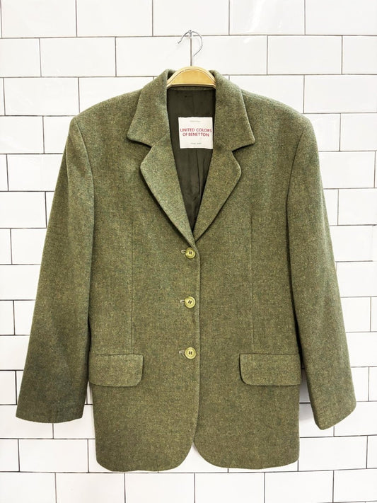 vintage 80s ucob wool blend blazer | united color of benetton | made in Italy - good market thrift store