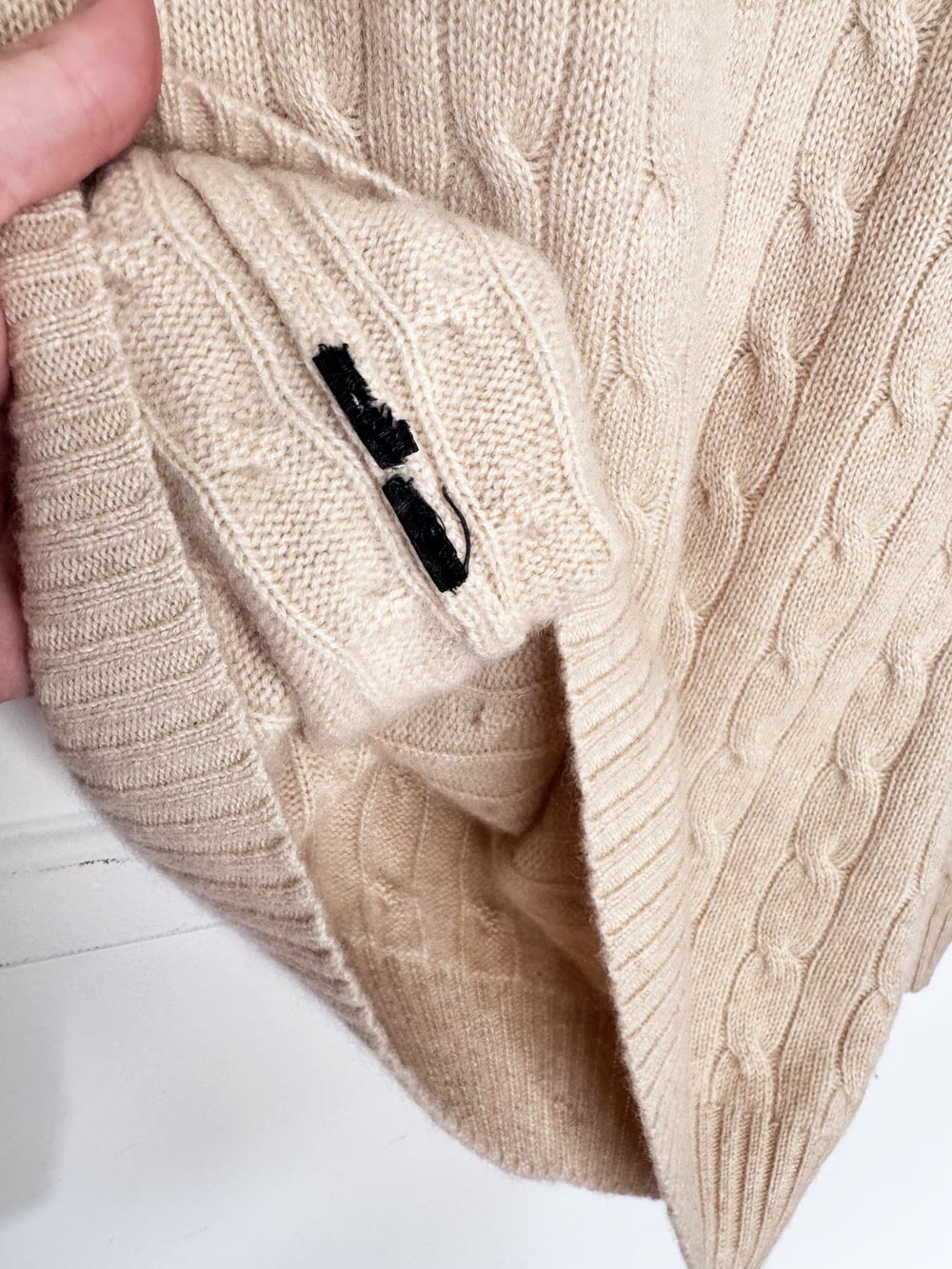 ralph lauren cashmere cable knit shawl neck sweater | black label