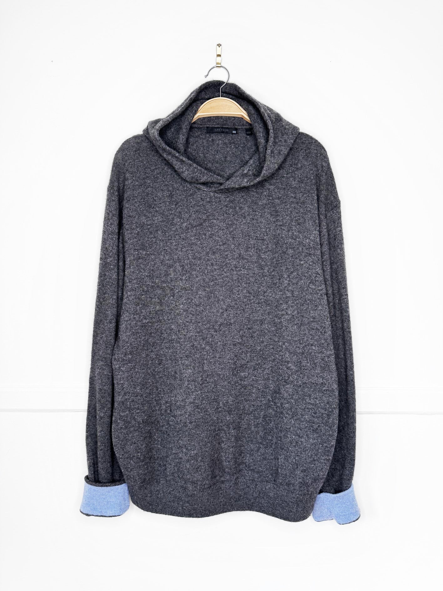 greyson wool-cashmere knit sweater hoodie