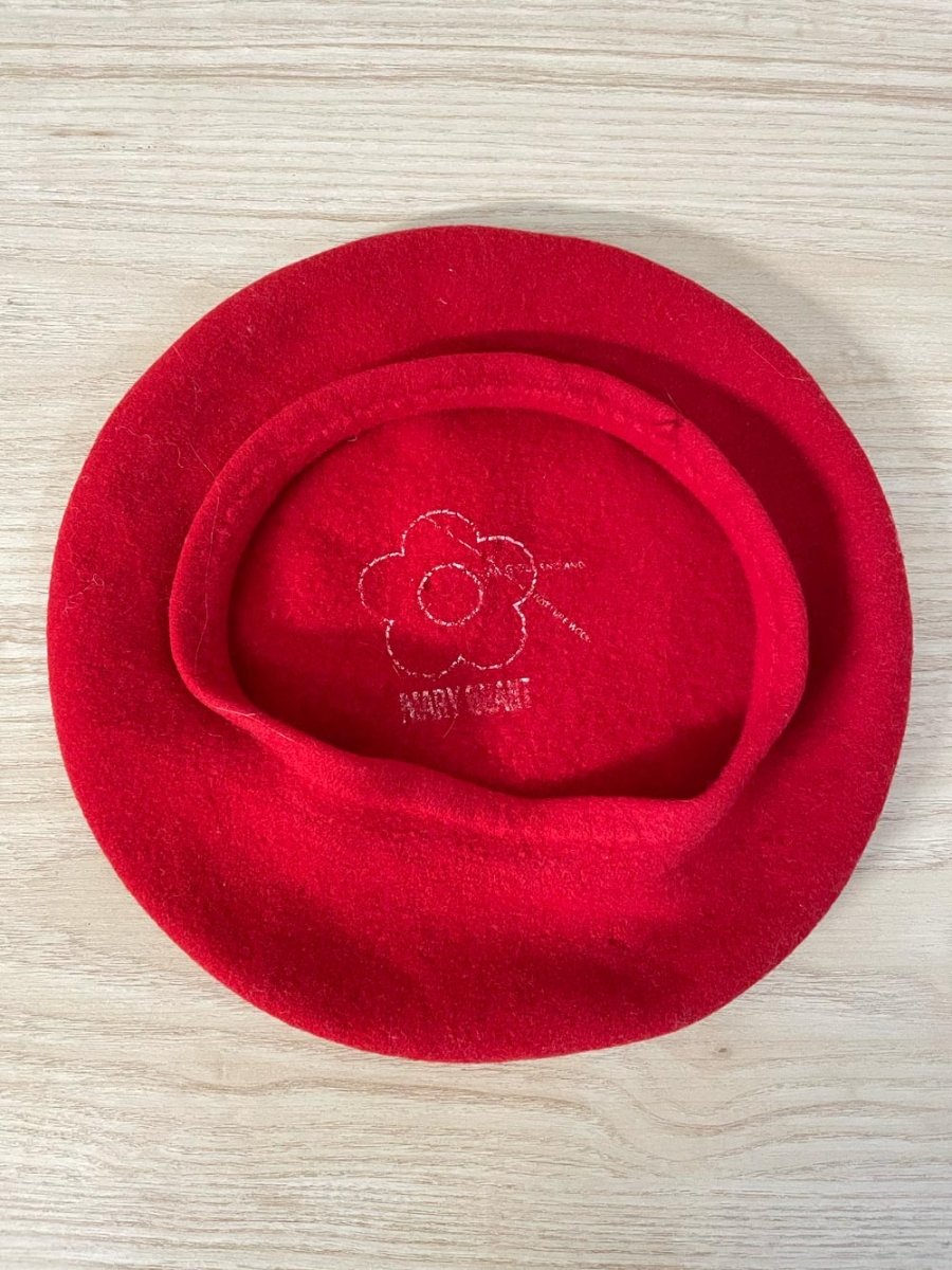 vintage 60s mary quant by kangol red wool beret - good market thrift store