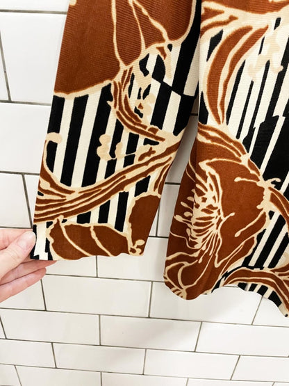 vintage 70s poly knit floral shirt - good market thrift store