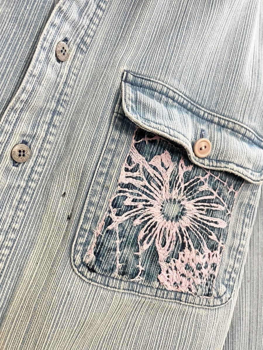 vintage 90s denver hayes denim shirt jacket - good market thrift store