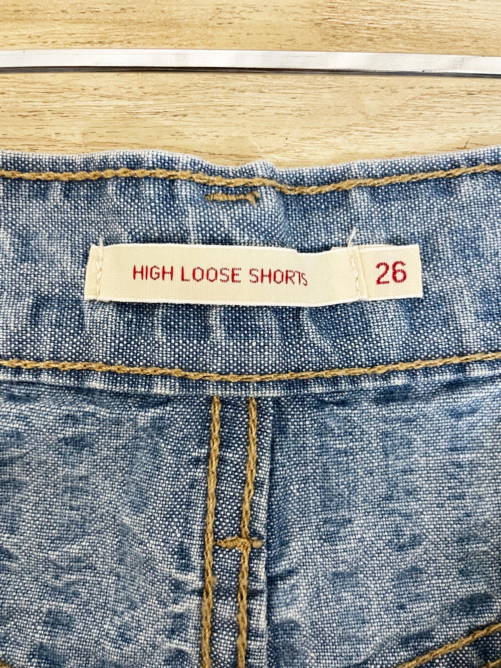 levi's high loose textured denim shorts