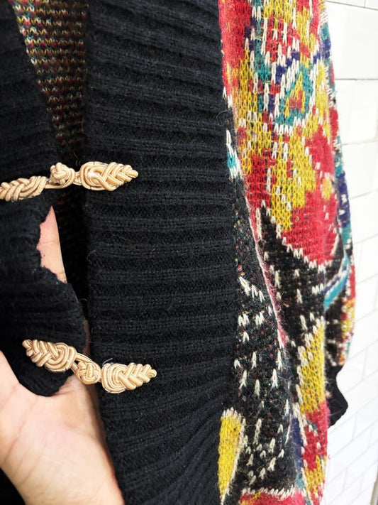 vintage 80s expressions mohair - blend floral knit cardigan jacket - good market thrift store