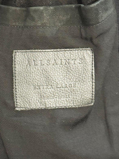 allsaints graft lamb suede leather elbow patch blazer jacket