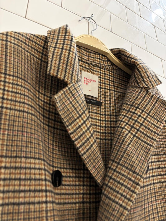 8seconds handmade wool - blend plaid double breasted coat - good market thrift store