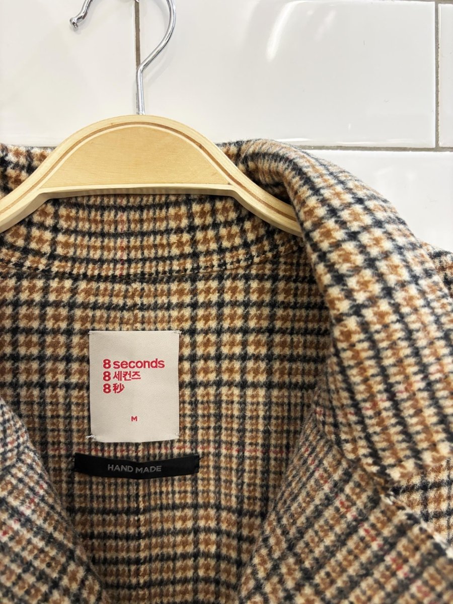 8seconds handmade wool - blend plaid double breasted coat - good market thrift store