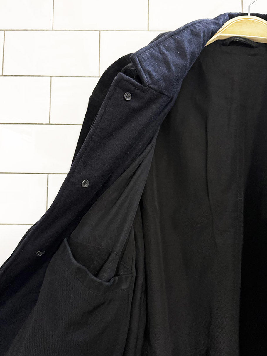 allsaints graft lamb suede leather elbow patch blazer jacket