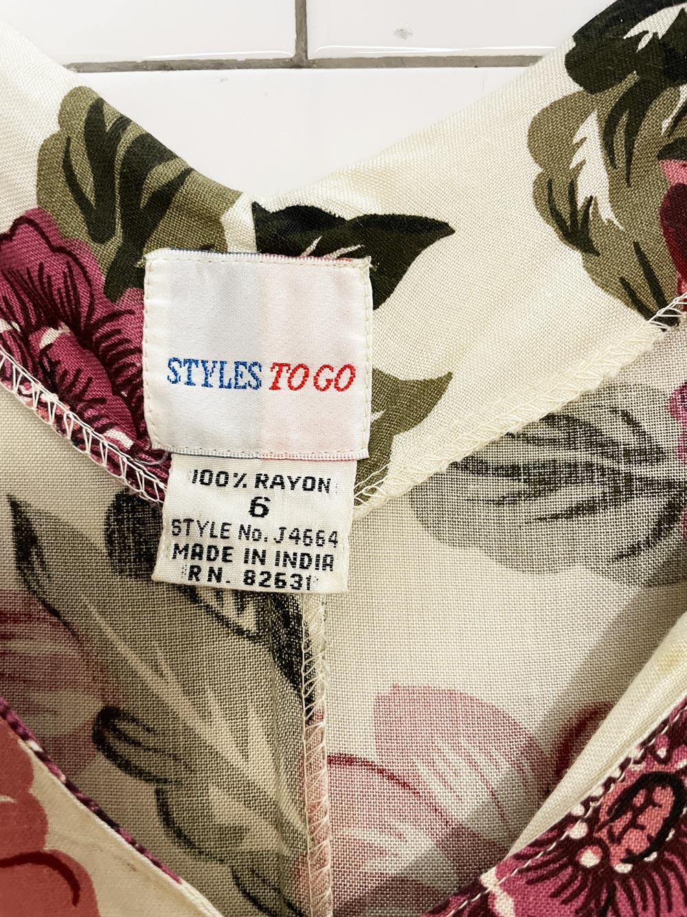 vintage 90s styles to go floral pleated tie back romper | made in india