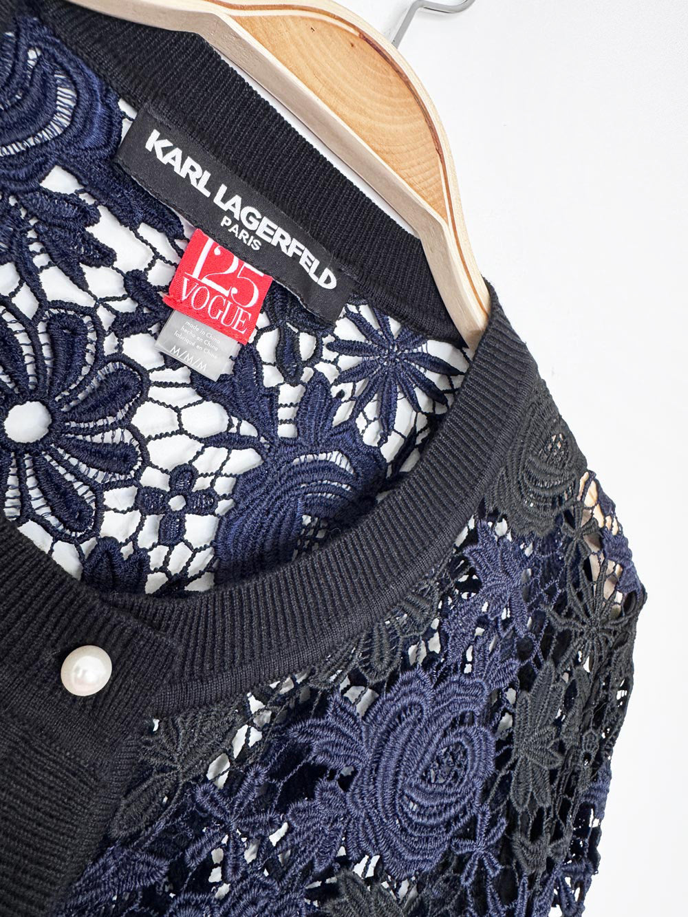 karl lagerfeld floral mesh lace cardigan