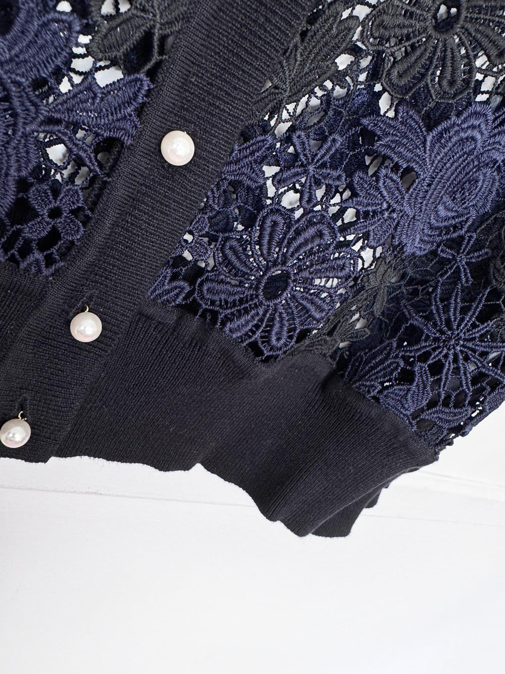 karl lagerfeld floral mesh lace cardigan