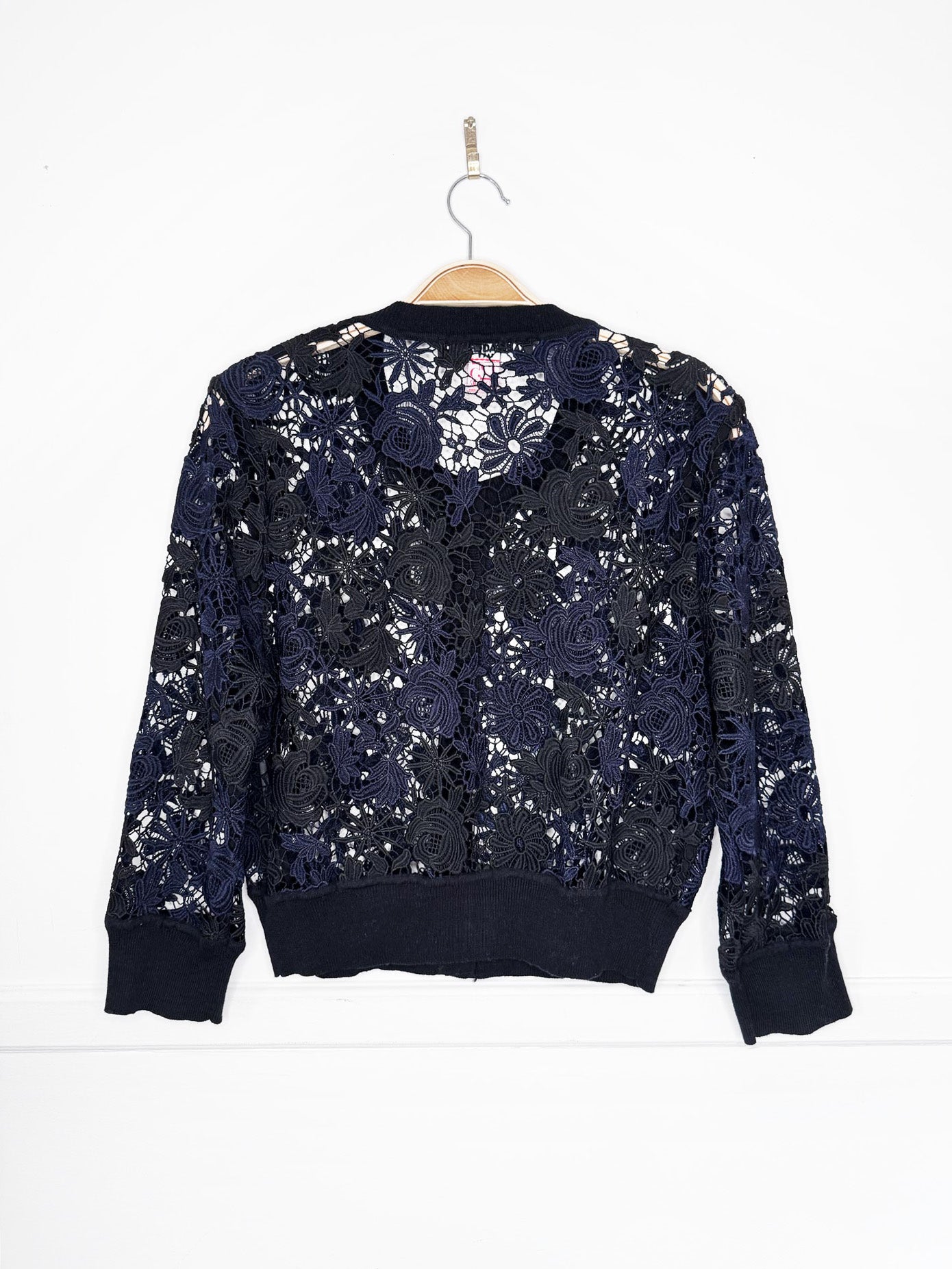 karl lagerfeld floral mesh lace cardigan