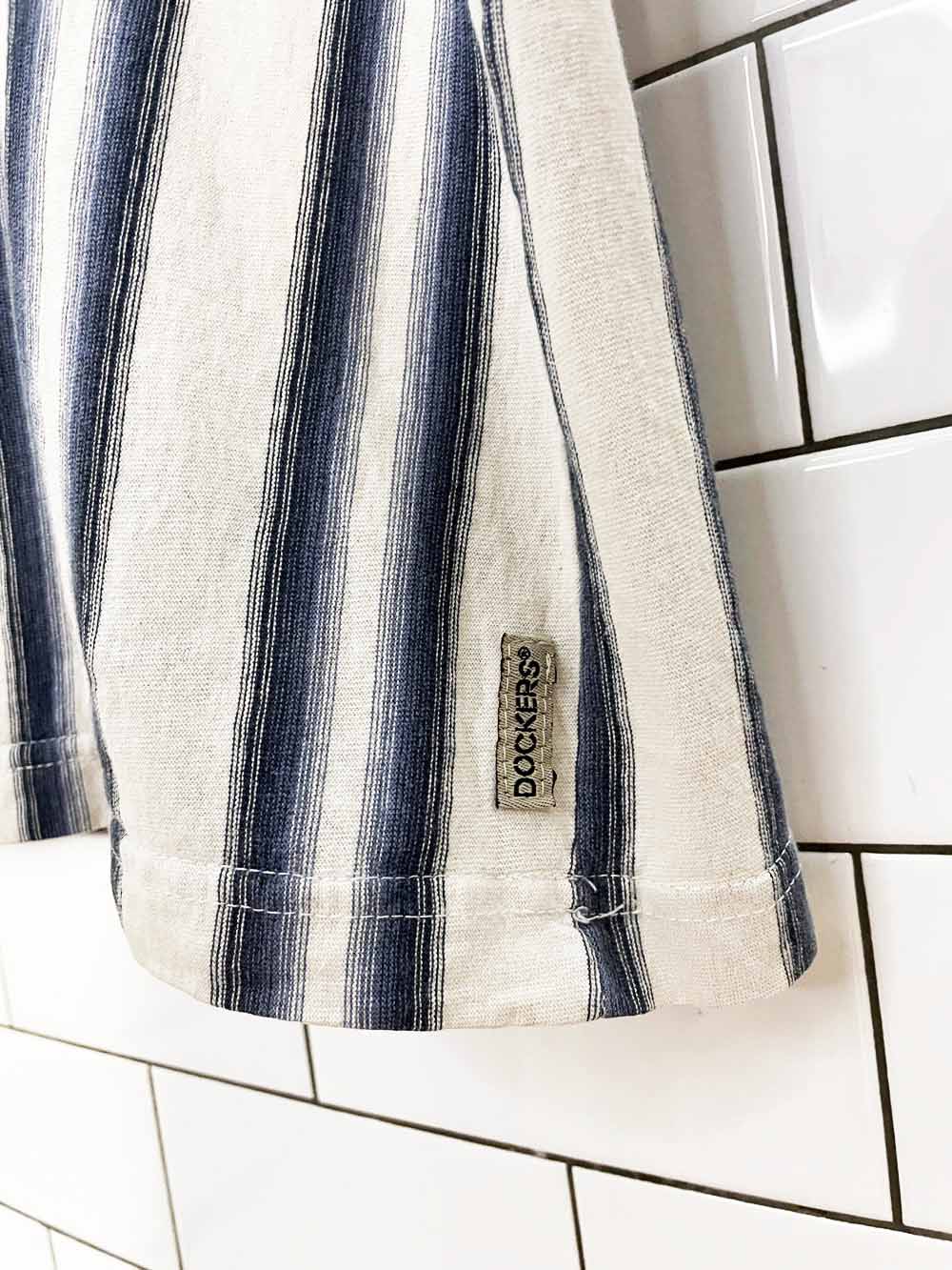 vintage 90s dockers quarter zip collared striped pullover | rework | made in canada
