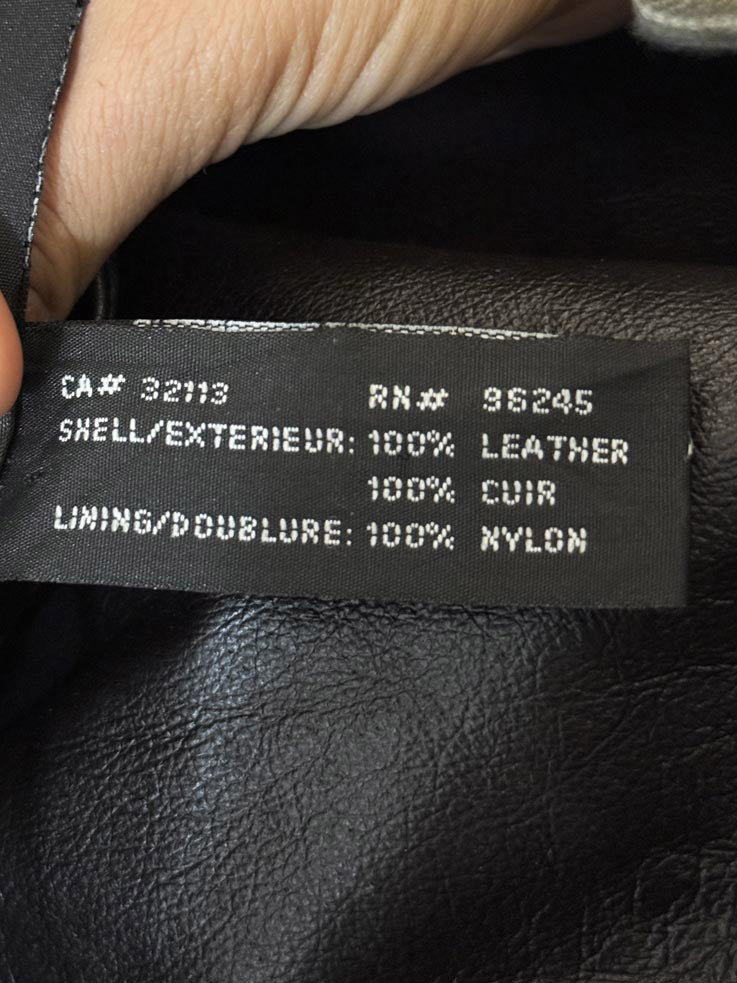 vintage 90s emc leather side-button slit maxi skirt