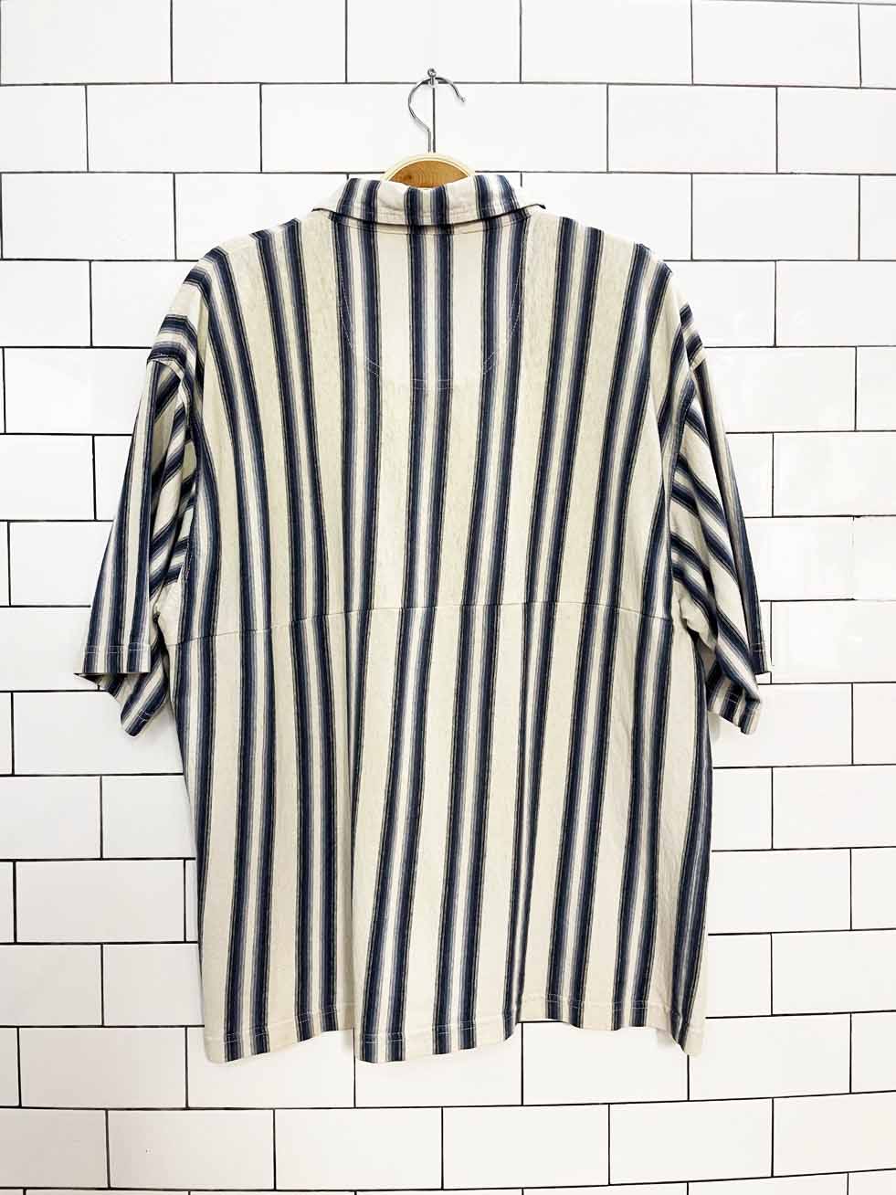 vintage 90s dockers quarter zip collared striped pullover | rework | made in canada