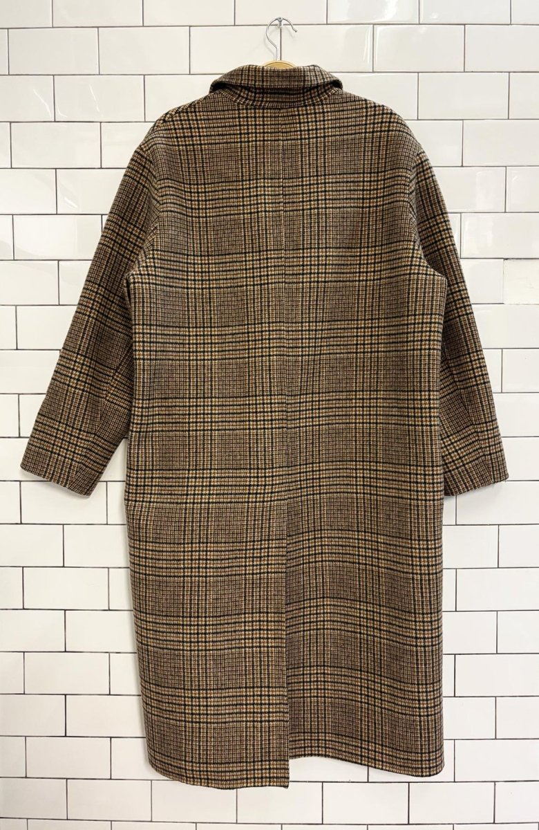 8seconds handmade wool - blend plaid double breasted coat - good market thrift store