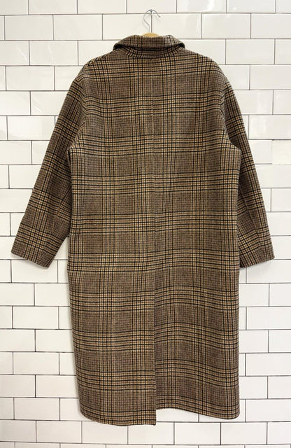 8seconds handmade wool - blend plaid double breasted coat - good market thrift store