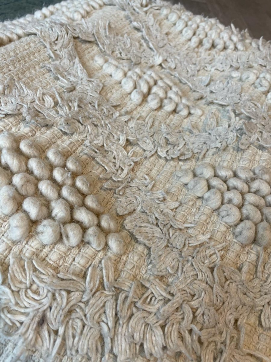 boho tufted moroccan wool pouf - good market thrift store