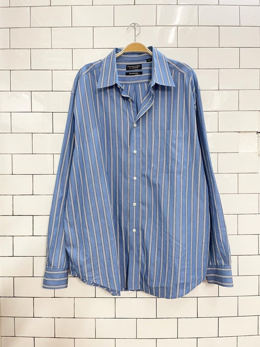 roundtree oversized stripe boyfriend shirt - good market thrift store