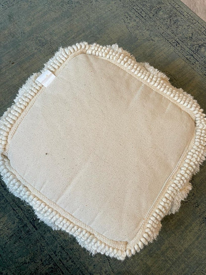 boho tufted moroccan wool pouf - good market thrift store