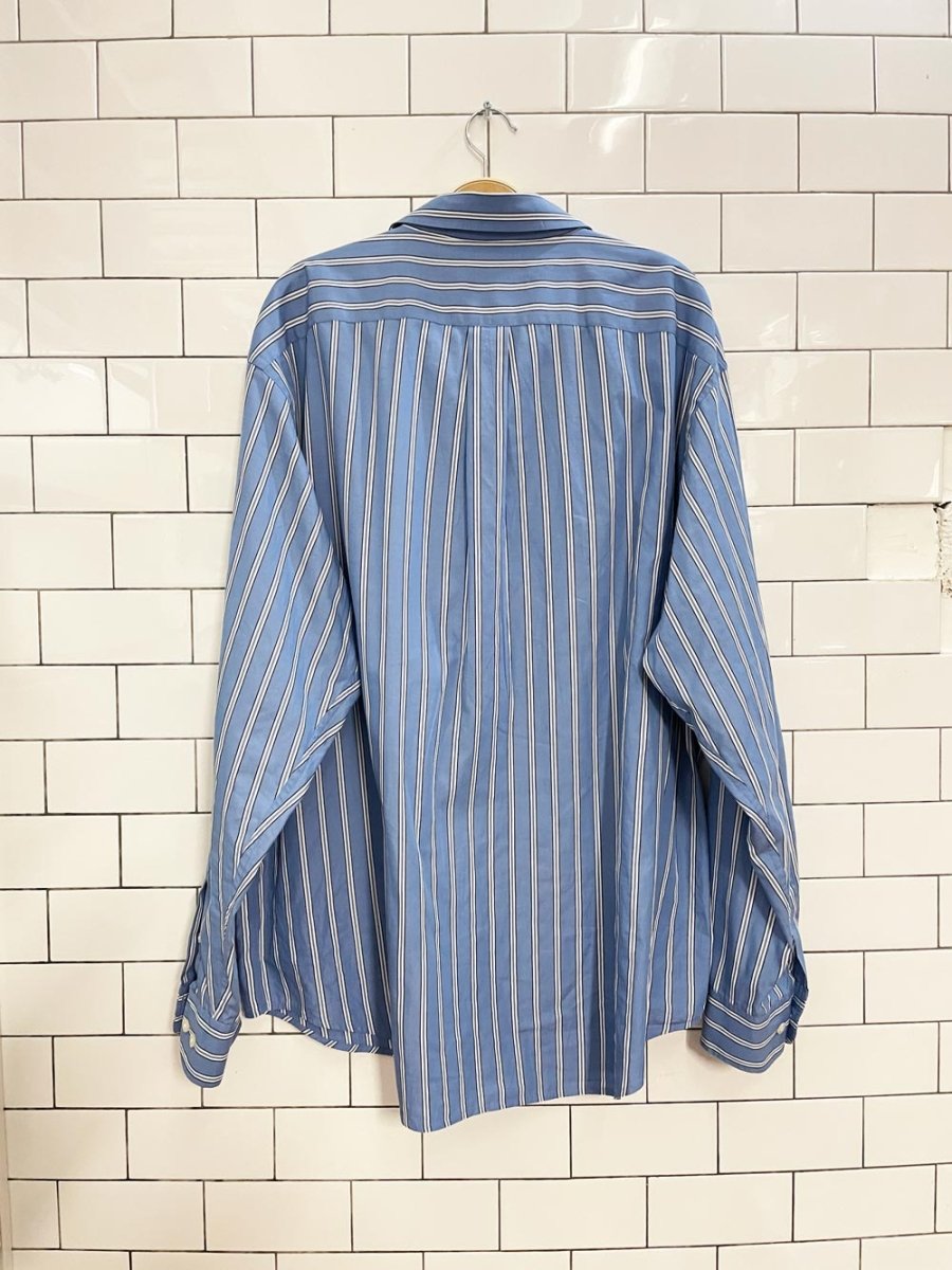 roundtree oversized stripe boyfriend shirt - good market thrift store