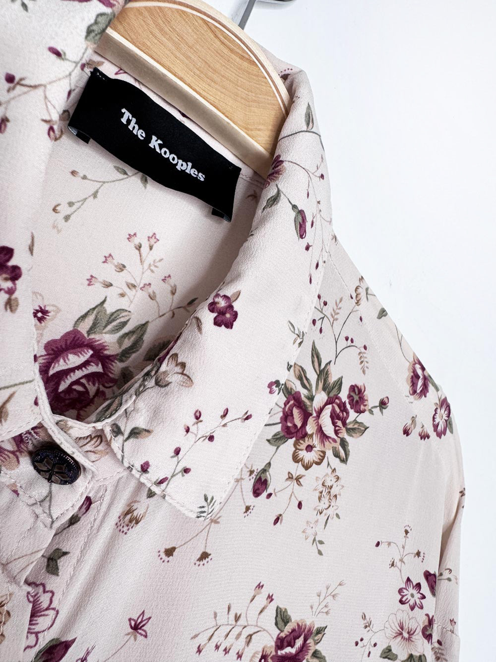 the kooples 100% silk lace trim floral blouse