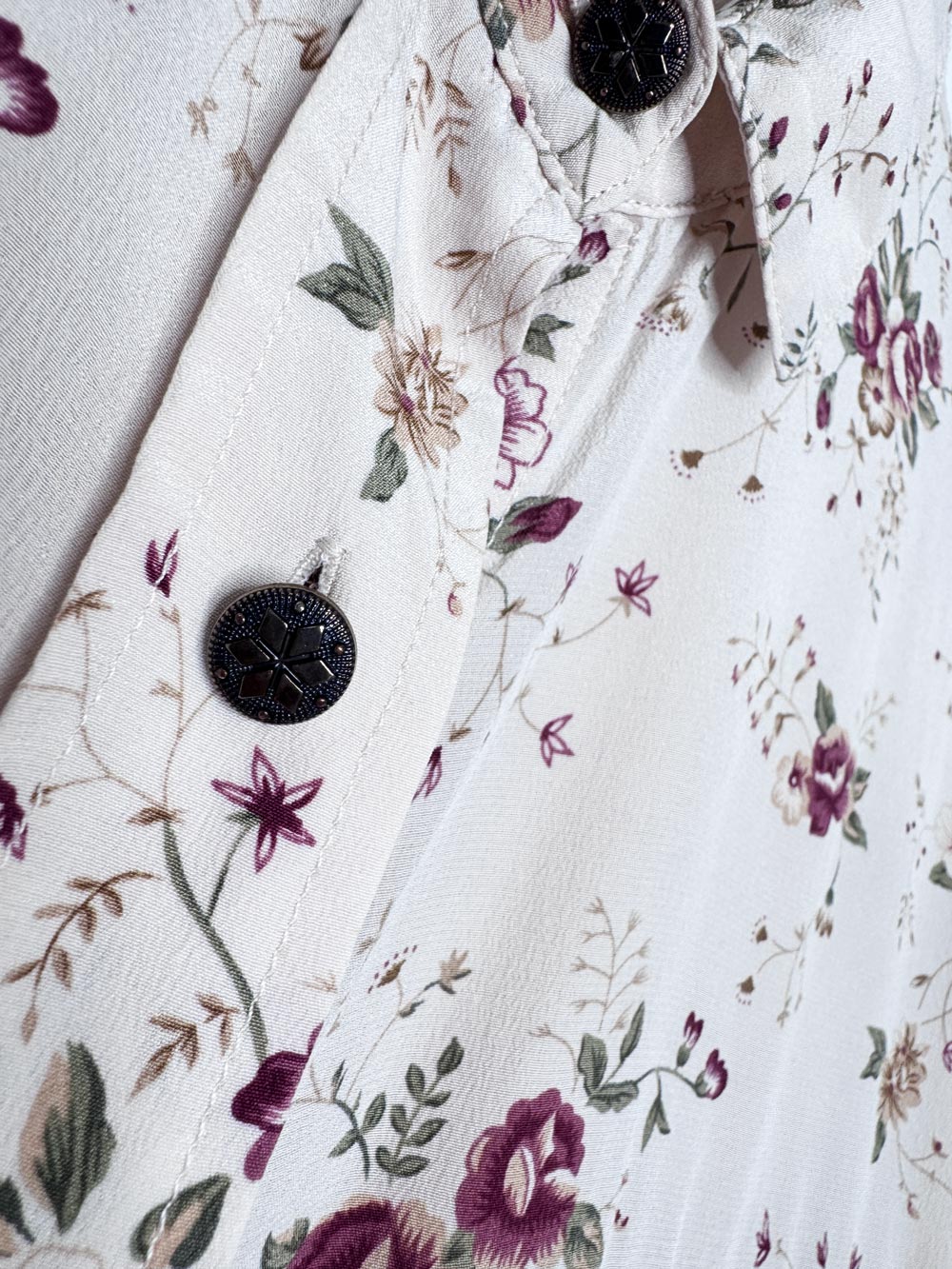the kooples 100% silk lace trim floral blouse