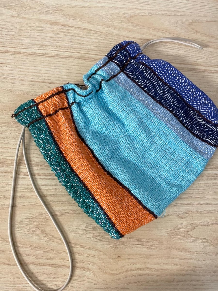 hand - woven handmade drawstring pouch - good market thrift store