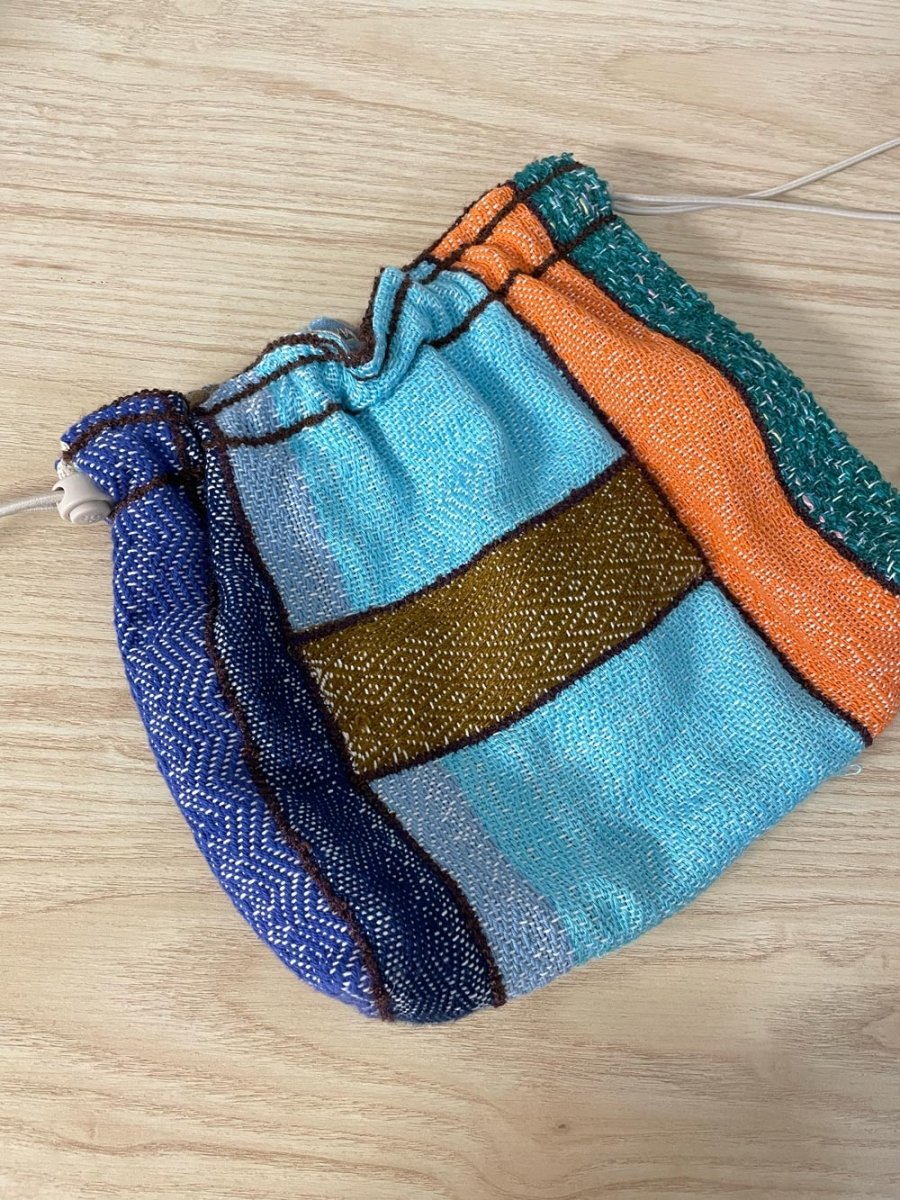 hand - woven handmade drawstring pouch - good market thrift store