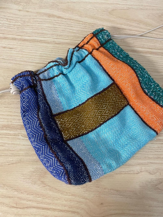 hand - woven handmade drawstring pouch - good market thrift store
