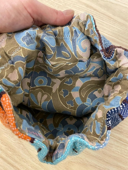 hand - woven handmade drawstring pouch - good market thrift store