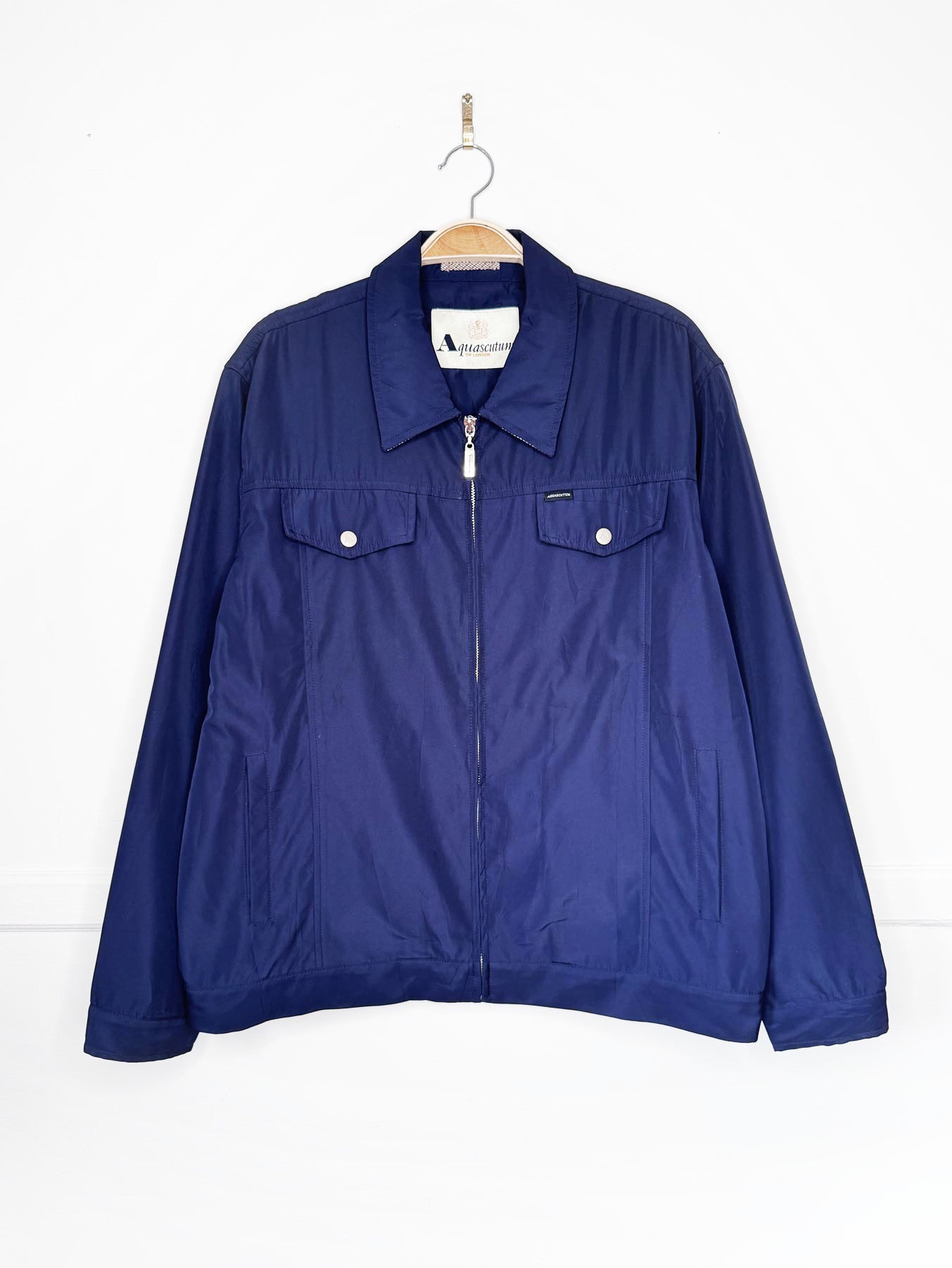 vintage 90s aquascutum boxy full zip short field jacket