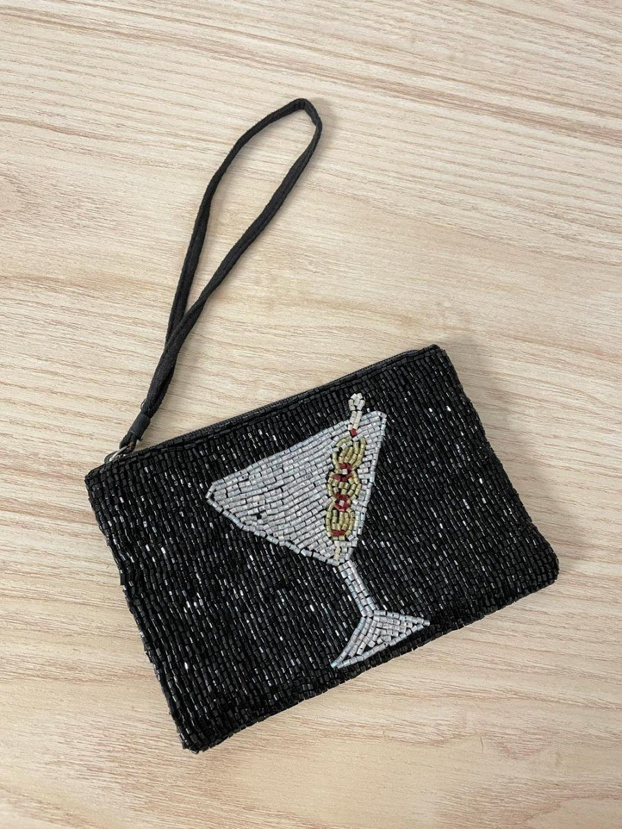 liz claiborne beaded martini zipper pouch - good market thrift store