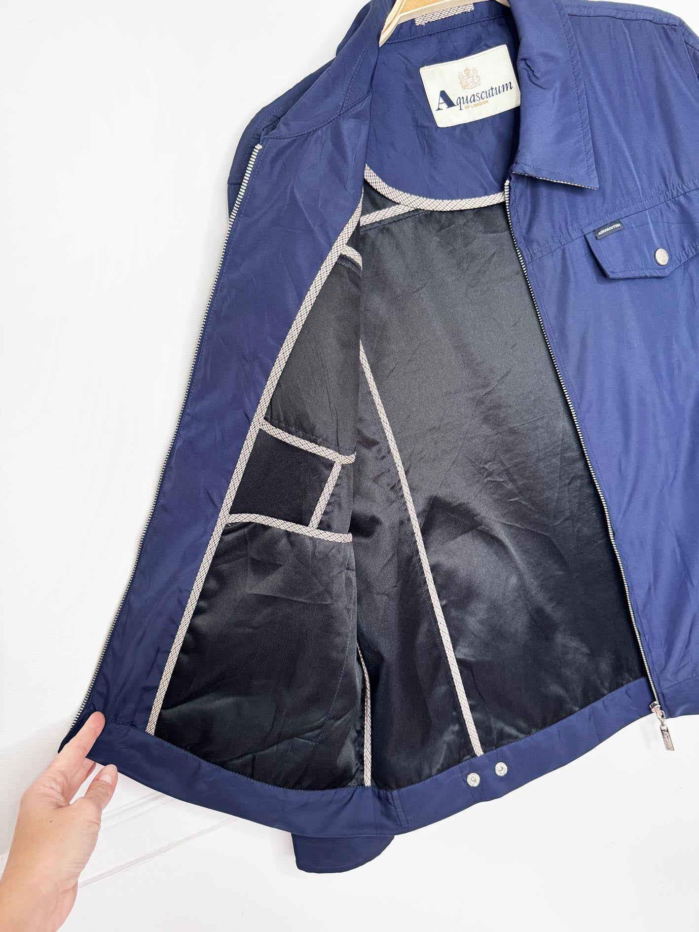 vintage 90s aquascutum boxy full zip short field jacket