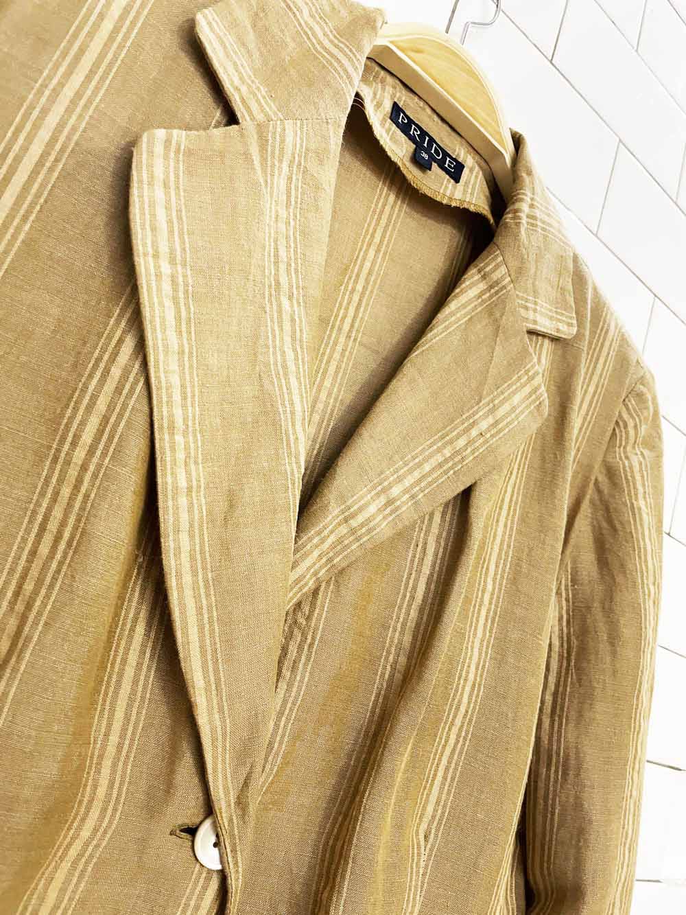 vintage 00s pride 100% linen striped blazer jacket