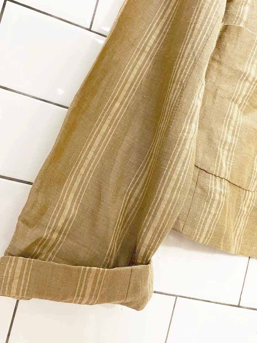 vintage 00s pride 100% linen striped blazer jacket