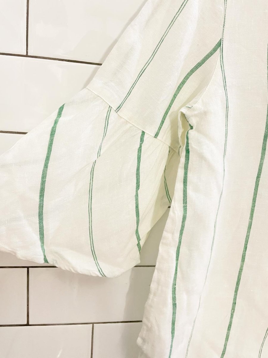 massimo dutti flutter sleeve linen top - good market thrift store