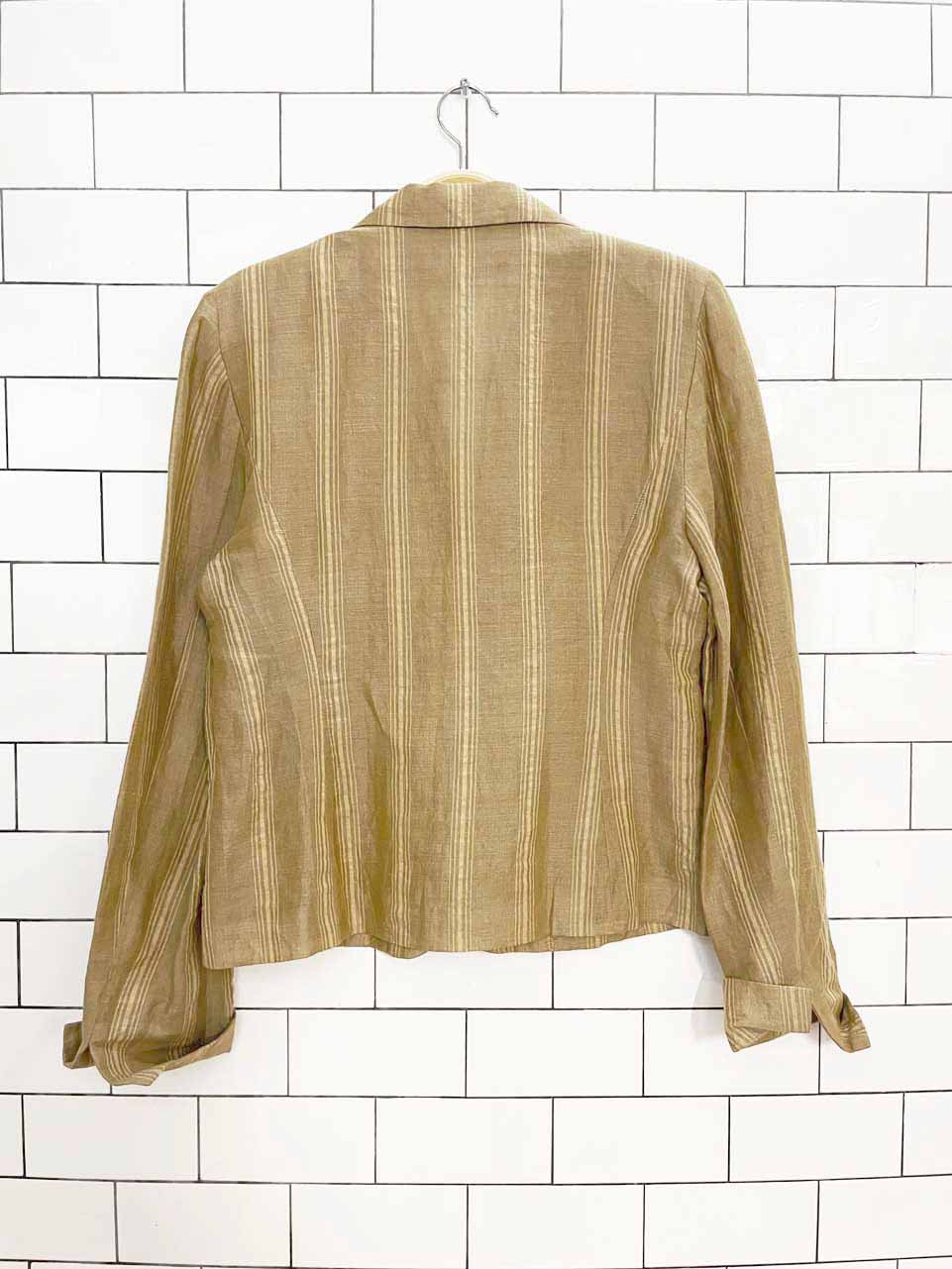 vintage 00s pride 100% linen striped blazer jacket